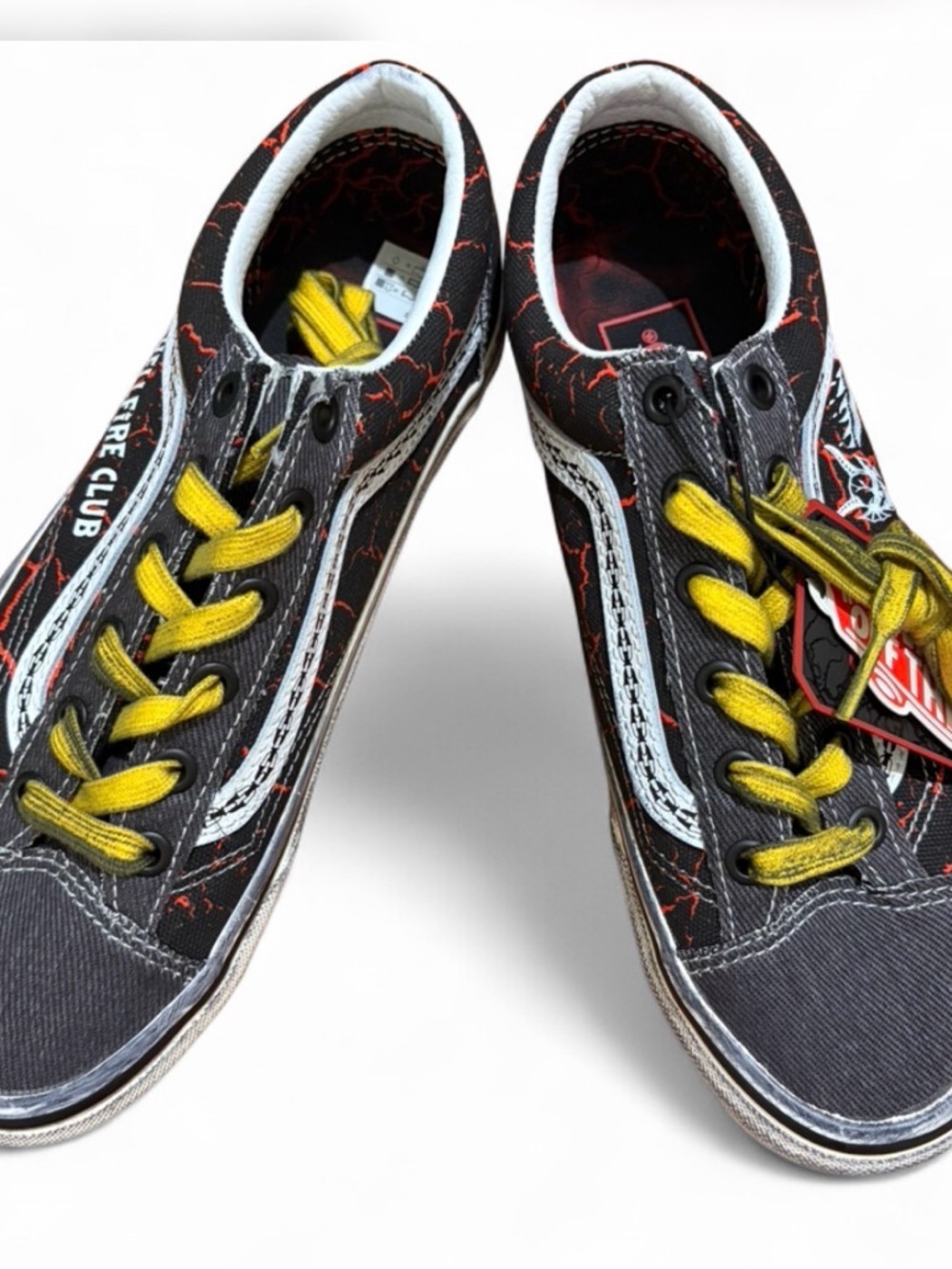 Vans Stranger Things Black Sneakers with Yellow Laces and White Side Stripe